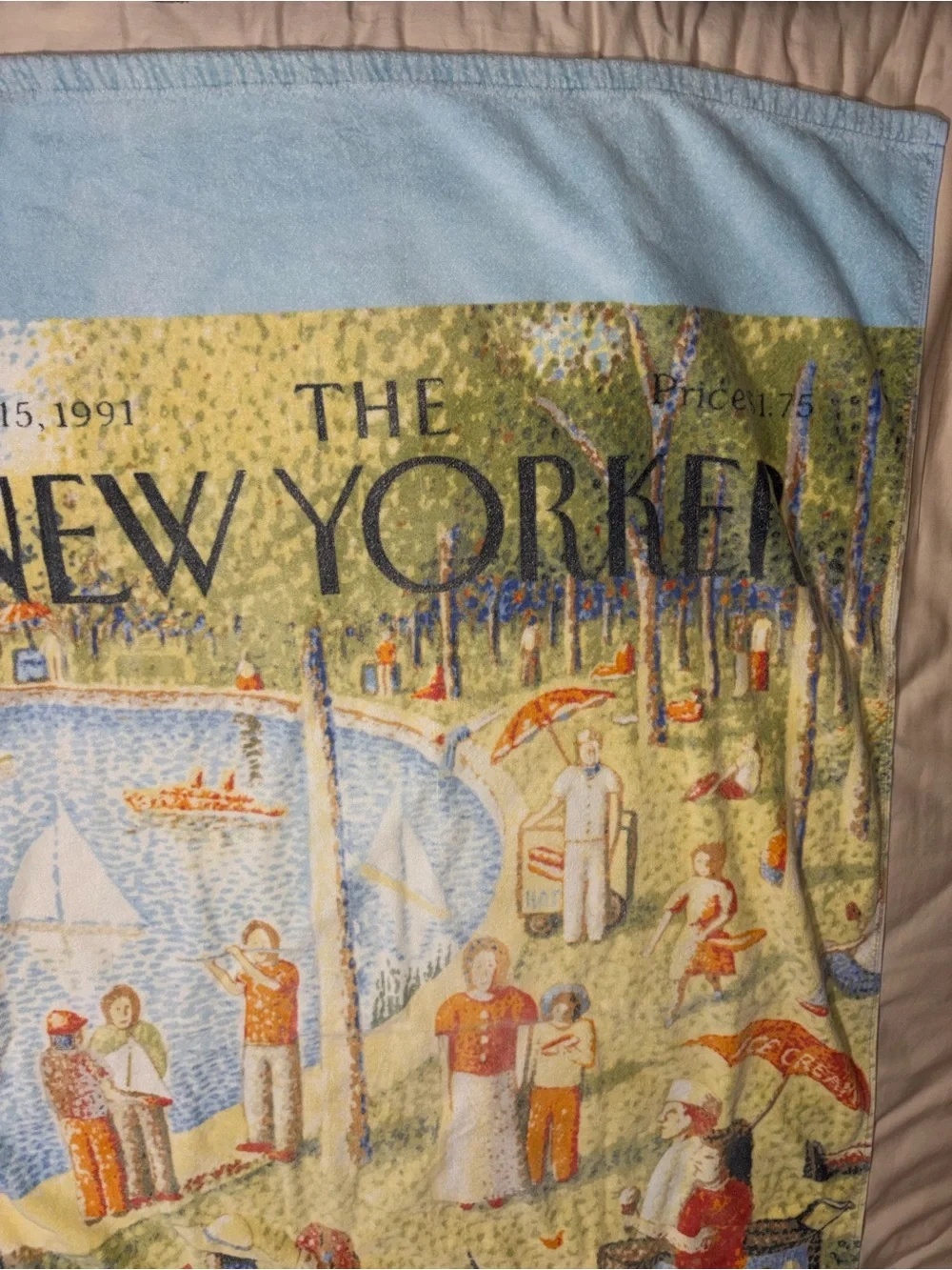 HTF RARE The New Yorker Magazine Beach Towel July  15, 1991 Central Park